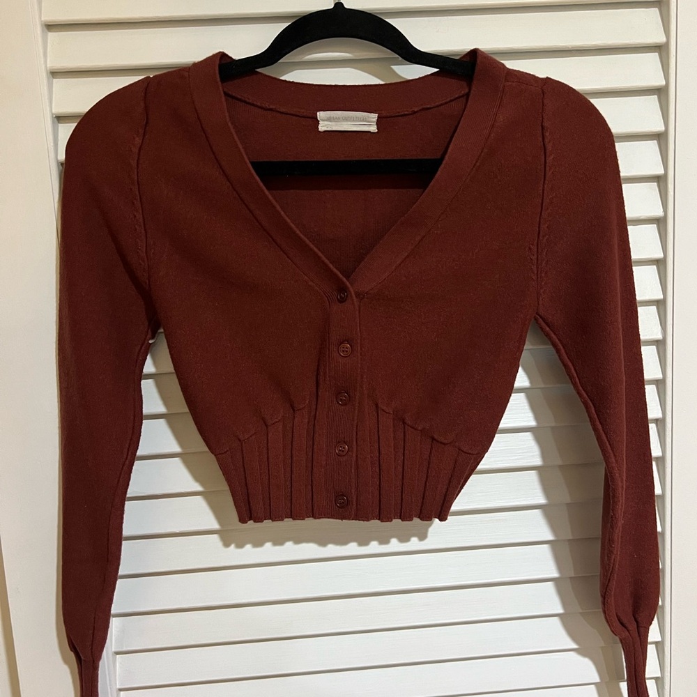 Urban Outfitters Brown Cropped Cardigan Sweater